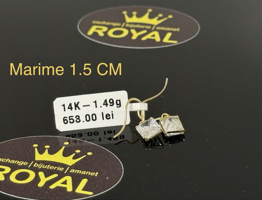Bijuteria ROYAL : Cercei AUR 14K NOU / 1.49 GR