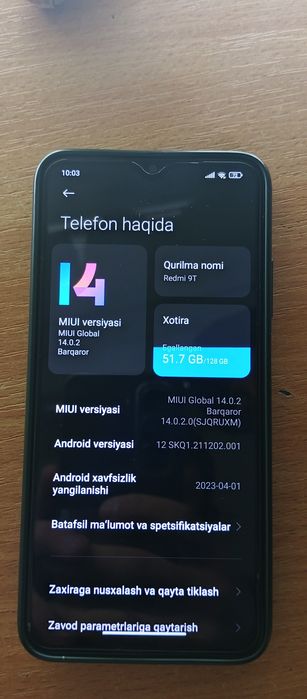 Redmi 9t kafolati bilan