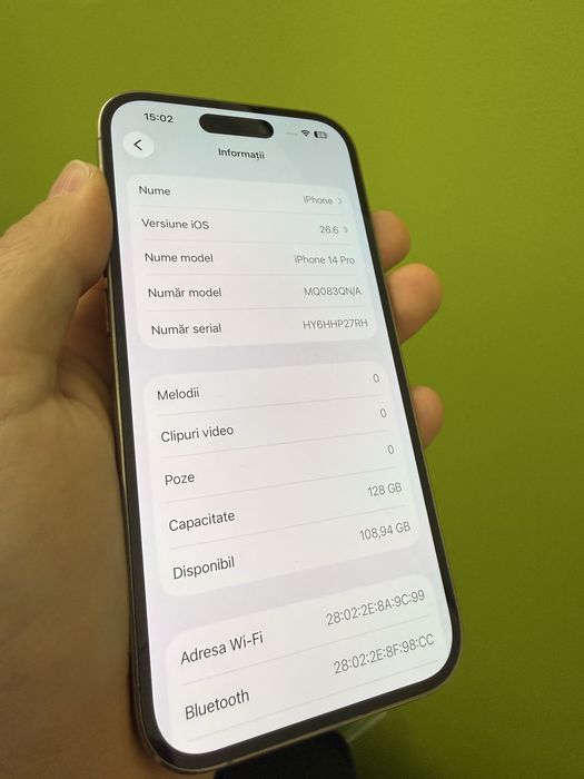 Telefon iPhone 14 Pro 128GB Gold -86% baterie - stare perfecta