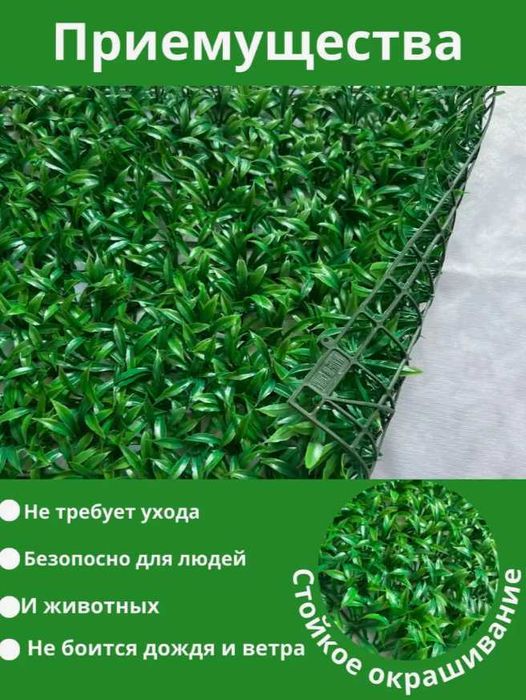 Искусственные Трава на Стену для Декора Газон на 60х40см