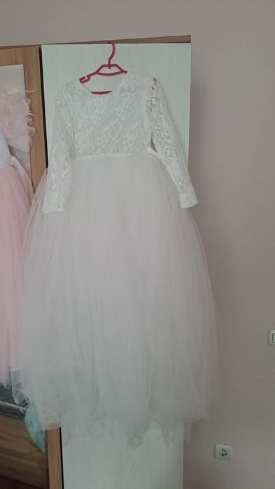 Платье на девочку (белое, розовое, голубое, зеленое)