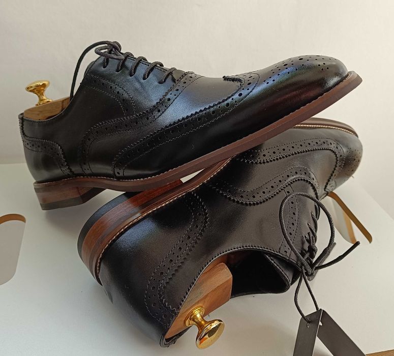 Pantofi oxford 46 de lux brogue Gianni Feraud NOI piele naturala moale