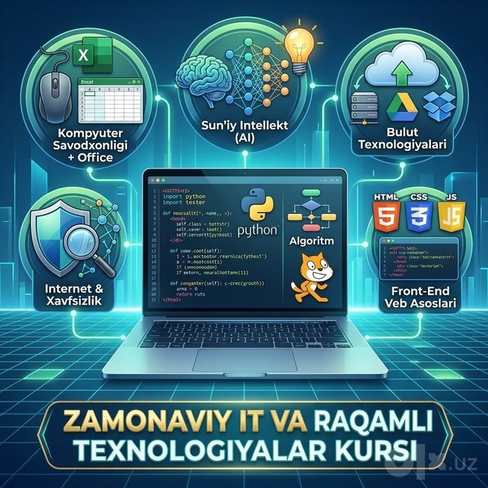 Zamonaviy IT va Kompyuter savodxonligi kursi + Sun'iy Intellekt (AI)