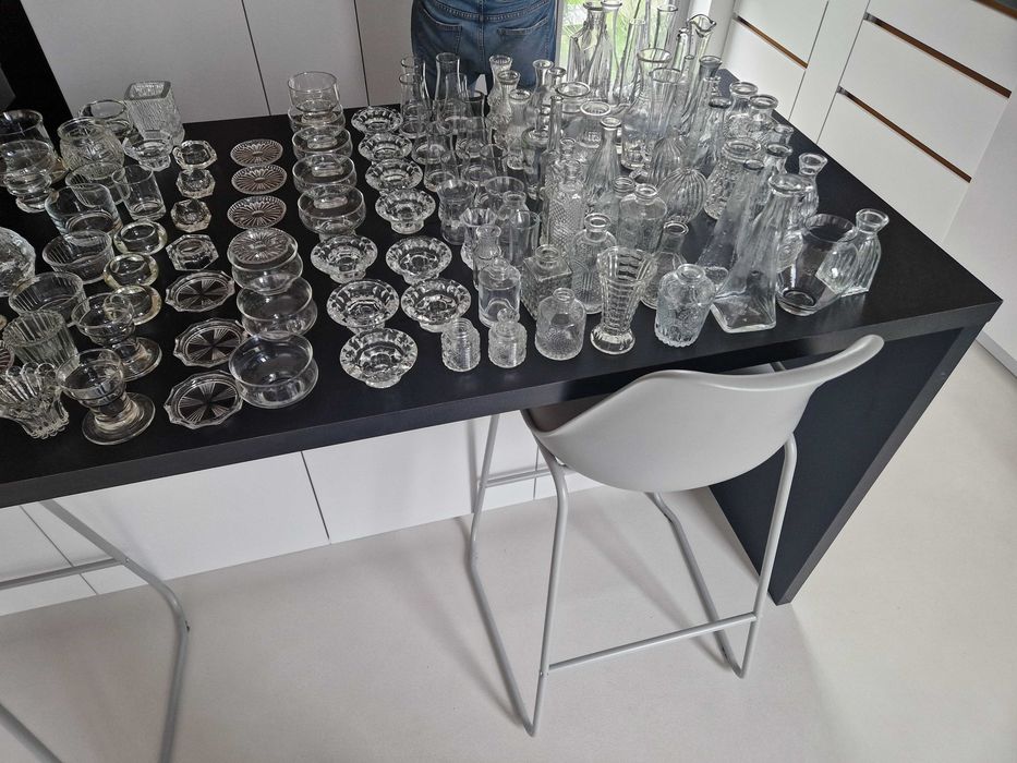 Set nunți/evenimente 180 vaze și sfesnice lumânări de sticlă