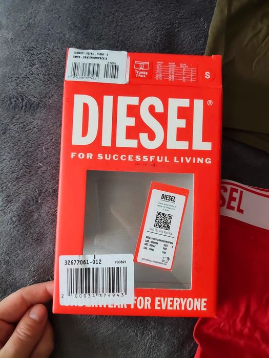 Diesel set 2 boxeri bikini roșu și kaki mărimea S noi originali