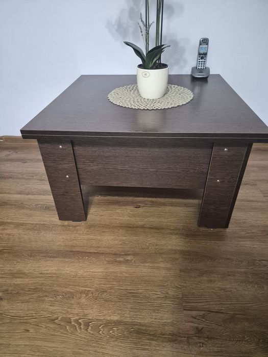 Masă transformabilă extensibilă 80x80 / 160 cm – wenge, stare foarte bună