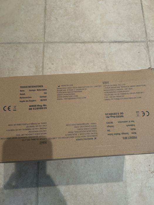 Това е безжична метеорологична станция Sainlogic SA6.