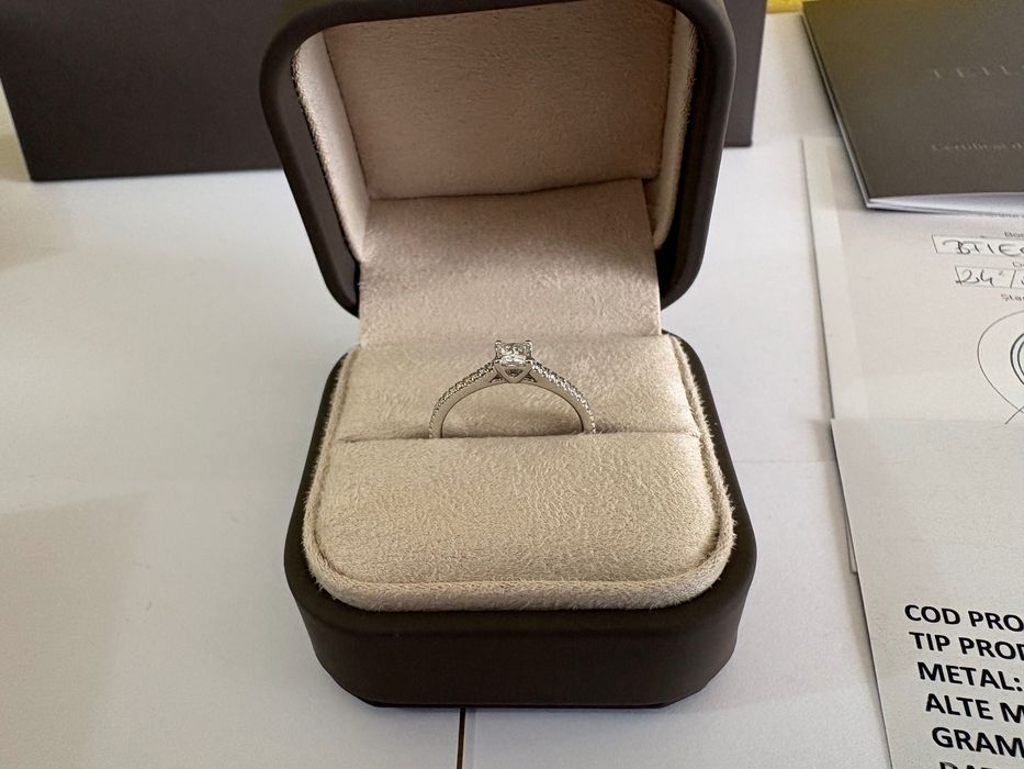 URGENT- Inel logodna TEILOR exclusive 35 diamante naturale+certificate