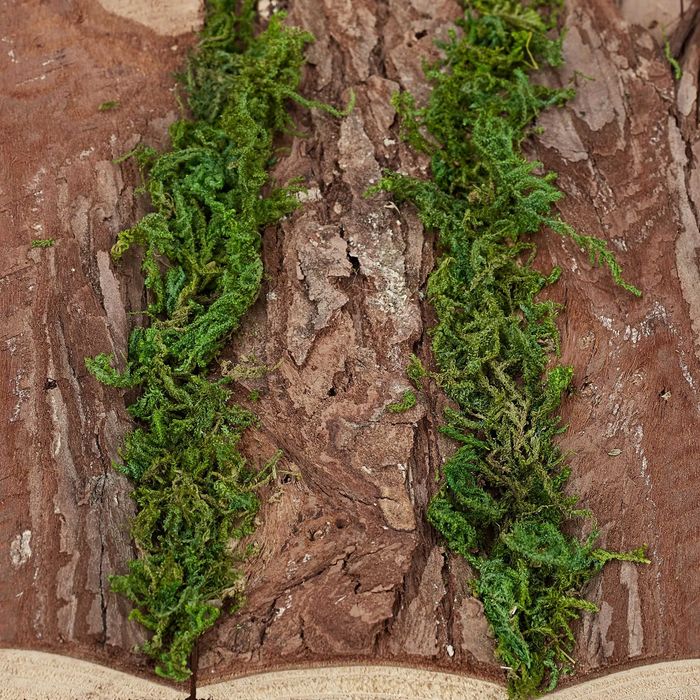 Casuta pentru pasari din lemn natural si muschi de copac 23x15x14 cm