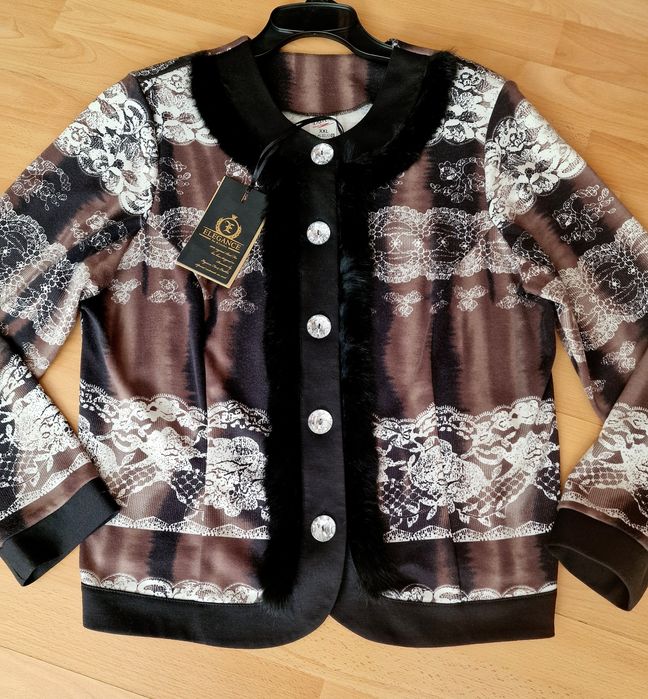 Sacou elegant dama import Italia, insertii blanita naturala