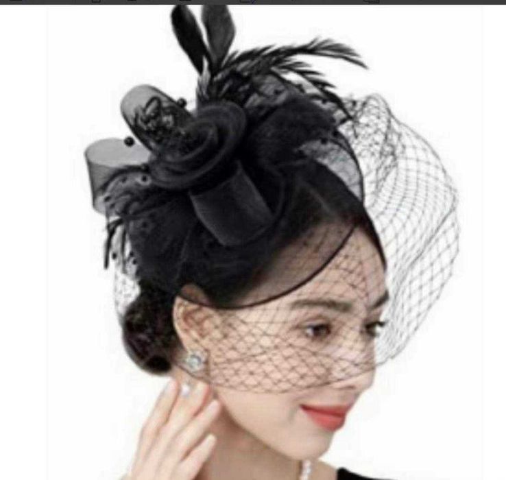 Головной аксессуар шляпка с вуалью