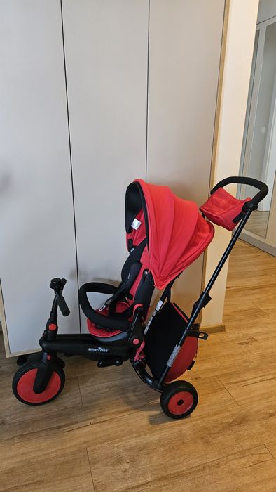 Tricicleta pentru copii Smart Trike STR7 Rosu 7 in 1 ultrapliabila, spatar reglabil, sistem patentat Touch Steering
