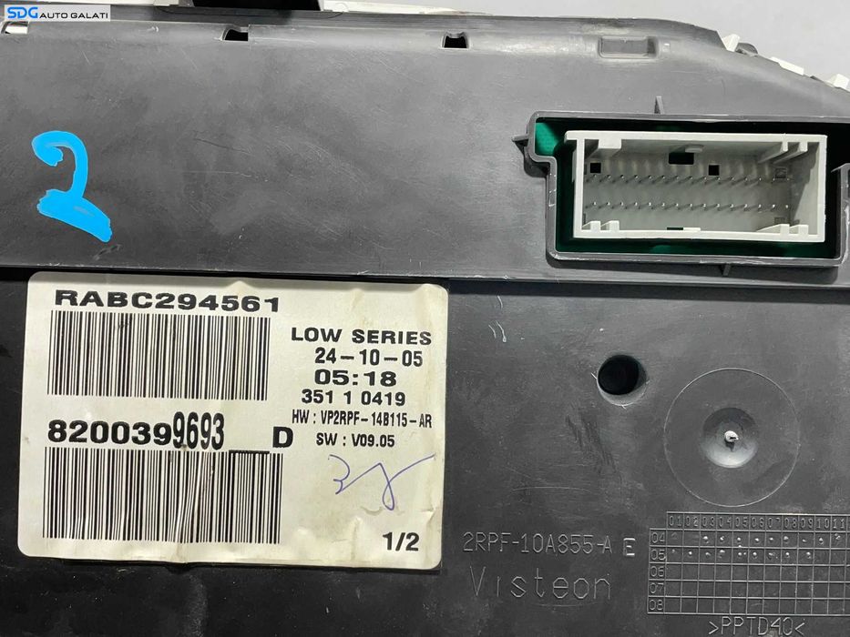 Ceas Ceasuri Cluster Instrumente Bord Renault Megane 2 1.5 1.9 DCI 2002 - 2008 Cod 8200399693D 8200399693 [L4695]