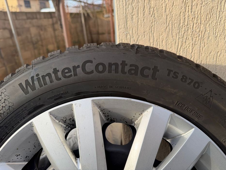 Jante originale  vw golf 16”+anvelope 205.55.16 Continental iarna NOI