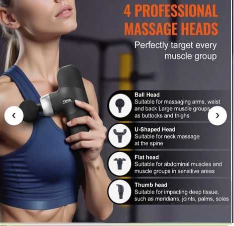 Excelent APARAT de masaj VEVOR 13kg forta, mic, puternic, portabil