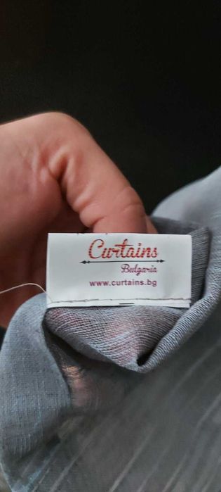 Перде в сиво-син цвят късо