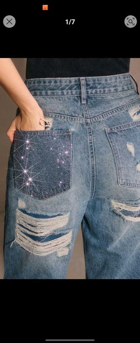 Дамски Дънки с пайети