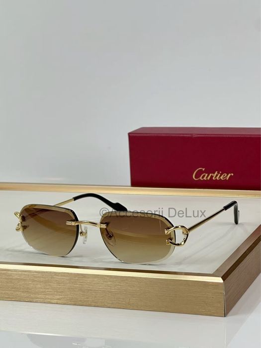 Ochelari de Soare Cartier Premiere  CT0468S Noi Full Box Verificare Colet Brown Gold