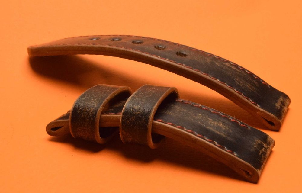 Каишка за часовник естествена кожа за Panerai 26,24mm ръчна изработка