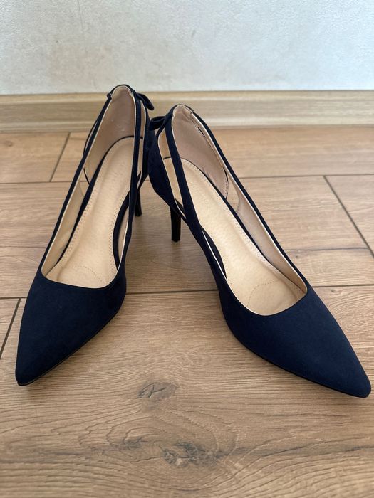 Дамски обувки на ток, сини, размер 37