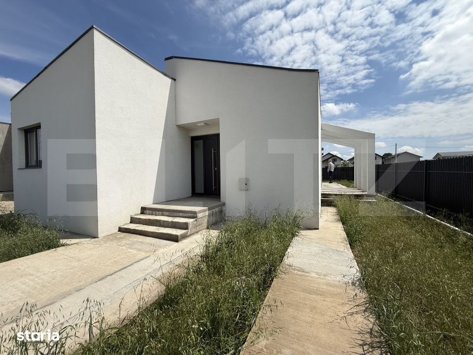 Casa pe parter cu un design deosebit, zona nordica / Simnicul de Jos