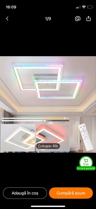 Aplica de tavan LED RGB cu telecomanda