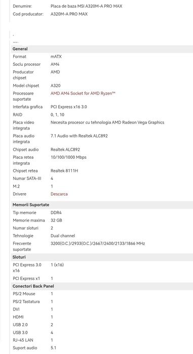 Placada de baza si procesor