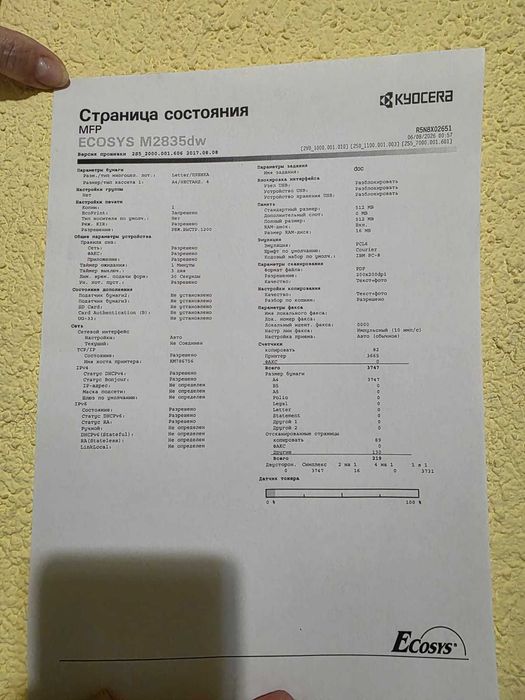 МФУ Kyocera ECOSYS M2835dw.