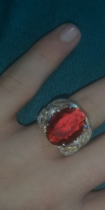 Inel din argint s925 cu rubin sintetic