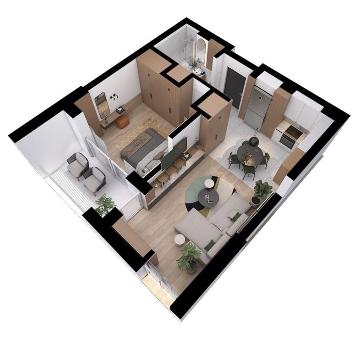 Apartament 2 camere + terasa, zona Vivo Mall, Finisat, cu CF