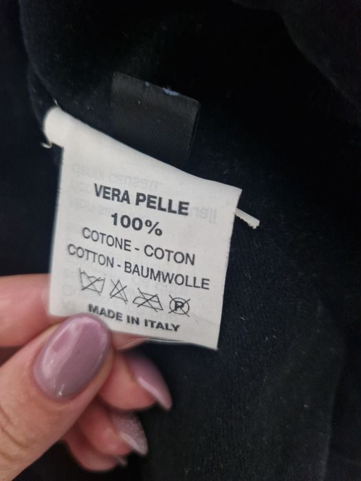 Noua ! Geacă Biker din Piele Naturală Premium - Vera Pelle Italia (Măr