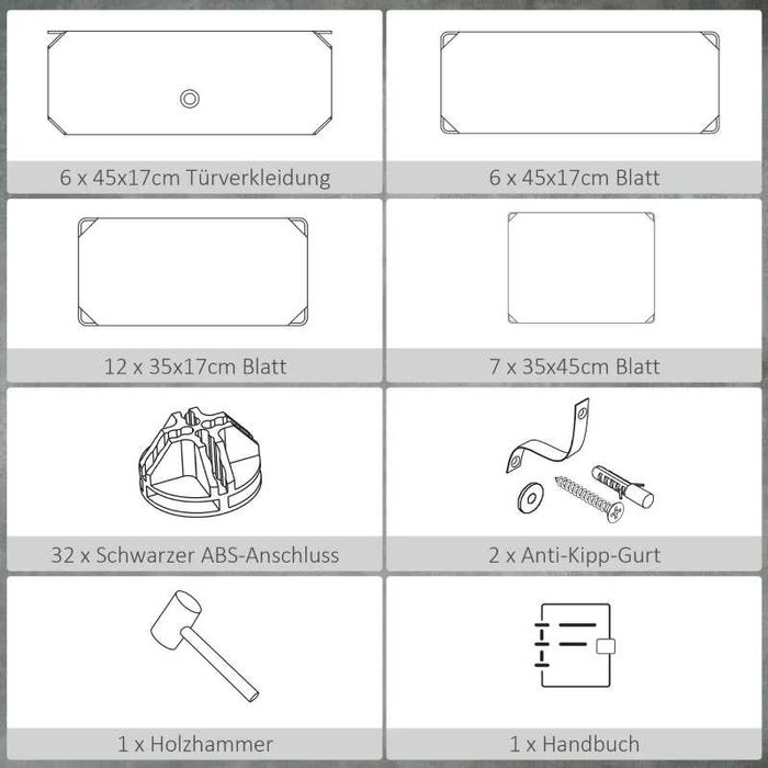Модулна стелажна система HOMCOM за 6 чифта обувки, 49смx36,5смx108см