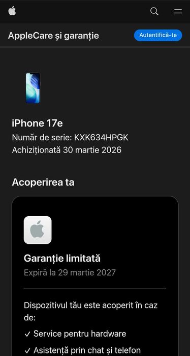 iPhone 17e, 512 GB, 8 GB RAM, 5G, Black, nou