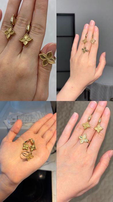 Золотой комплект  Van Cleef проба 585