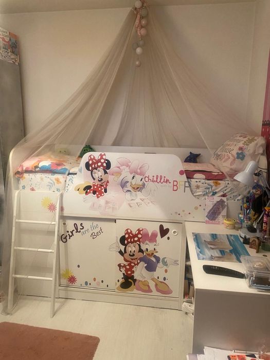 Pat copii cu birou Minnie