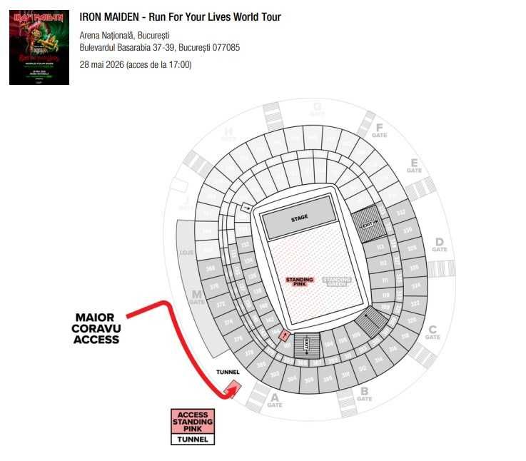 2 bilete Iron Maiden 2026, Bucuresti