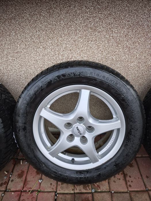 Vand jante aliaj 5x112 cu anvelope iarna dunlop 215/60/16 dot 2022