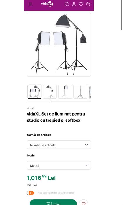 Set iluminat SoftBox 3 buc