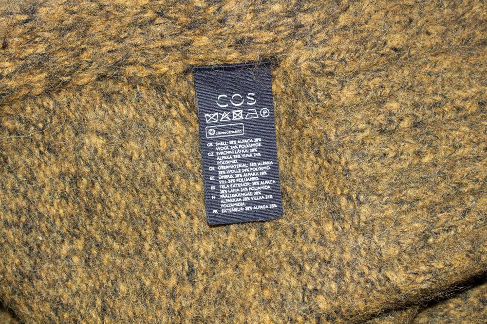 COS дамски пуловер от вълна и алпака горчица L