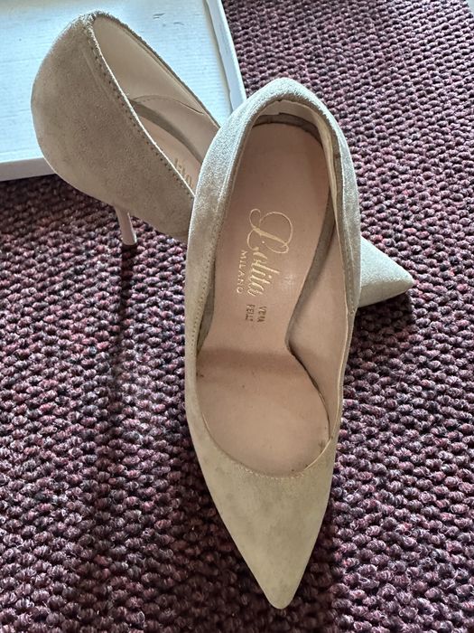 Pantofi dama piele intoarsa bej nr.37 noi