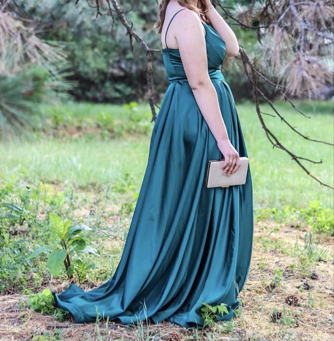 официална бална зелена рокля в размер Л-ХЛ 42 номер