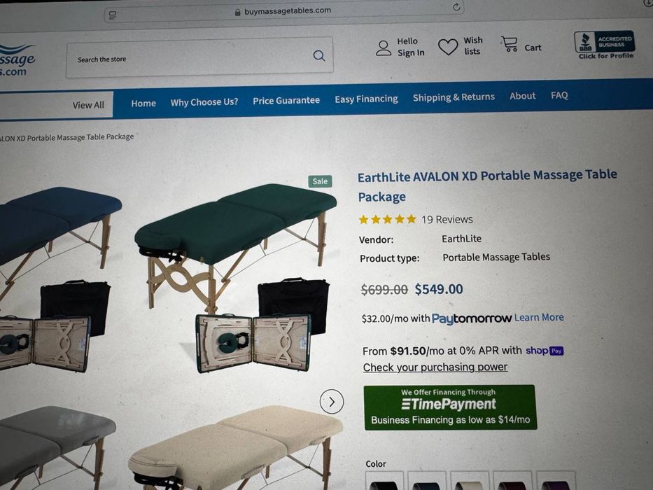 Профессиональный складной массажный стол Earthlife