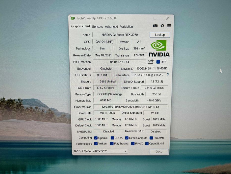 Placa video Gigabyte GeForce® RTX™ 3070 VISION OC, 8GB GDDR6, 256-bit