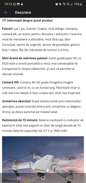 Drona cu toate accesoriile