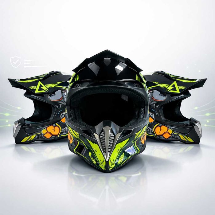 Кросова каска SPARK, Full Face, DOT Сертификат, Размер: S; M; L; XL