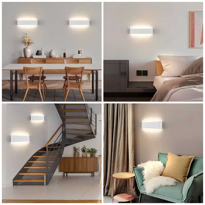 Lumină de perete LED sus/jos aluminiu modern 16W IP44 lampă hol – Alb neutru