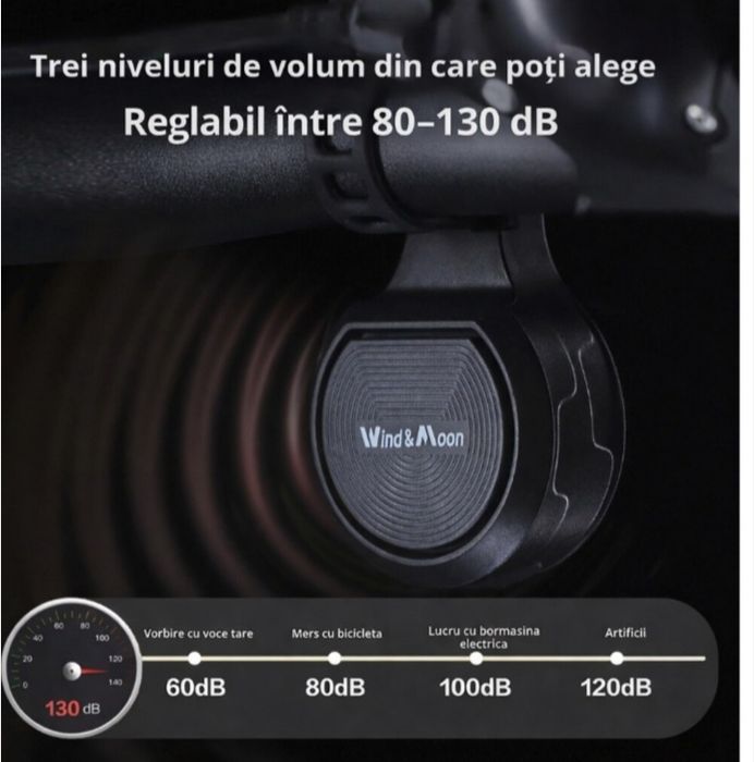 Alarmă antifurt sonerie compacta puternica 130 db bicicletă trotineta