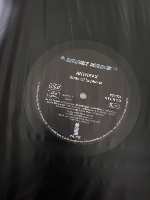 Antrax-State of euphoria-албум 1988г