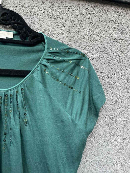 Блуза с къс ръкав Massimo Dutti с пайети