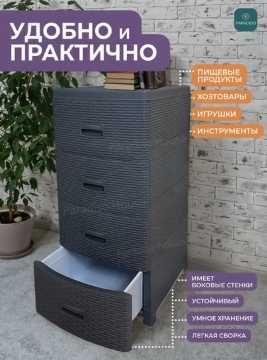 Пластиковый комод с 4 ящиками для хранения, plastik kamod, kamod